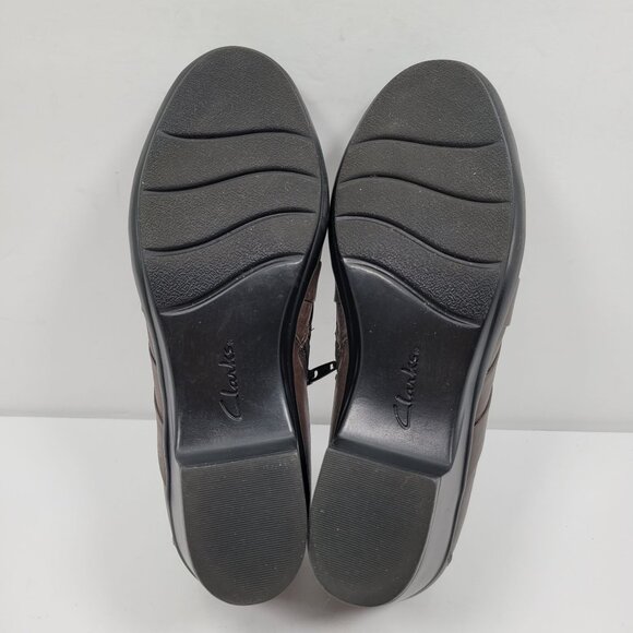 Clarks Collection Women's Brown Leather Slip On Shoes 15260 US Size 9.5M - Picture 7 of 8